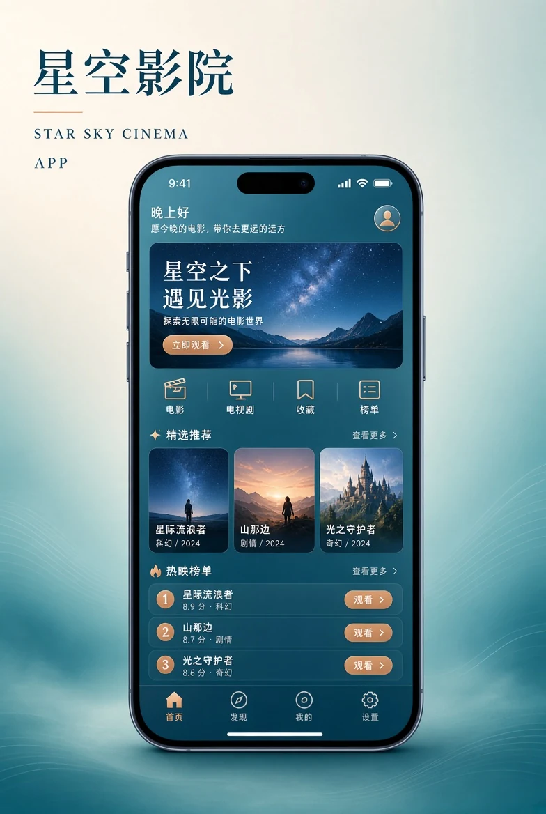 星空影院APP移动浏览示意